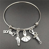 Ballerina Love Ballet Jewelry Stainless Steel Bangle Bracelet