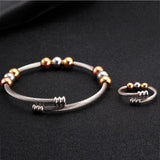 Chain Link Men Women Charm Beads Bangles Top Stainless Steel Open Cuff Bracelets