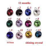 5Pcs Crystal Birthstone Bangle Bracelet Charm Expandable Bracelet Gift