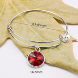 5Pcs Crystal Birthstone Bangle Bracelet Charm Expandable Bracelet Gift