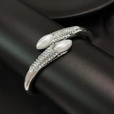 Rhinestones Cuff Bracelets Charm Bangles For Women Wedding Party Jewelry