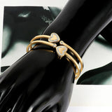 Stainless Steel Heart Bracelet Women Bangle Rose Charm Jewelry
