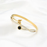Stainless Steel Rose Plated Shell Bracelet Women Charm Bracelets