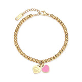 Colorful Heart Bracelet For Women, Stainless Steel Friendship Jewelry