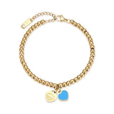 Colorful Heart Bracelet For Women, Stainless Steel Friendship Jewelry