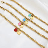 Colorful Heart Bracelet For Women, Stainless Steel Friendship Jewelry