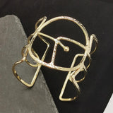Bohemia Alloy Geometric Cuff Bracelet Statement Open Big Bangle