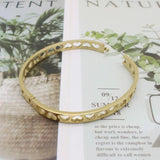 Love Charm Cuff Bangles Stainless Steel Plating 6MM Width