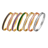 Stainless Steel Bangles for Women Zircon Friendship Accessories