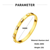 Stainless Steel Bangles for Women Zircon Friendship Accessories