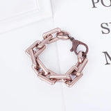 Hip Hop Cuban Chain Bracelets Women Punk Style Thick Chain Charm Bangles