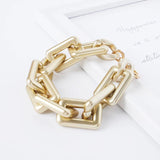 Hip Hop Cuban Chain Bracelets Women Punk Style Thick Chain Charm Bangles