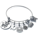 Birthday Women Girls Bracelet - Expandable Charm Bangle Gift