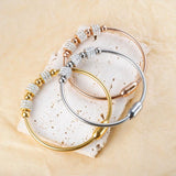 Stainless Steel Twisted Cable Charm Bracelet Bangle Zircon Wedding Jewelry