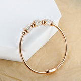 Stainless Steel Twisted Cable Charm Bracelet Bangle Zircon Wedding Jewelry