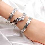 Gothic Bracelets For Women Hollow Out Charm Jewelry Geometry Punk Cuff Bracelets