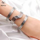 Gothic Bracelets For Women Hollow Out Charm Jewelry Geometry Punk Cuff Bracelets