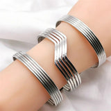 Gothic Bracelets For Women Hollow Out Charm Jewelry Geometry Punk Cuff Bracelets