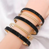Punk Geometry Plated Jewelry Charm Hollow Out Bracelet For Women