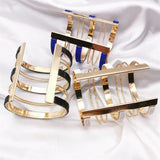 Punk Geometry Plated Jewelry Charm Hollow Out Bracelet For Women