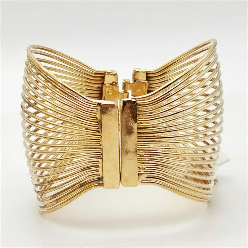 Gothic Plated Cuff Bracelet for Women Charm Accessories