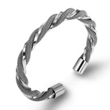 Stainless Steel Cable Twist Bracelet Vintage Charm Jewelry