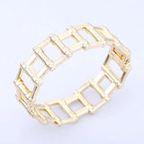 Unisex Punk Style Geometric Gold Bangle Cuff Bracelet