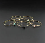 Metal Alloy Charm Bracelet Ethnic Natural Stone Pearl Inlaid