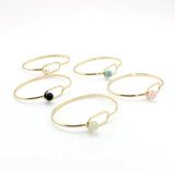 Metal Alloy Charm Bracelet Ethnic Natural Stone Pearl Inlaid