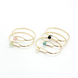 Metal Alloy Charm Bracelet Ethnic Natural Stone Pearl Inlaid