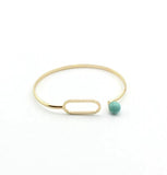 Metal Alloy Charm Bracelet Ethnic Natural Stone Pearl Inlaid
