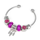 Kirykle Romantic Silver Charm Bracelet Happy Family DIY Jewelry