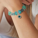 Kirykle Romantic Silver Charm Bracelet Happy Family DIY Jewelry