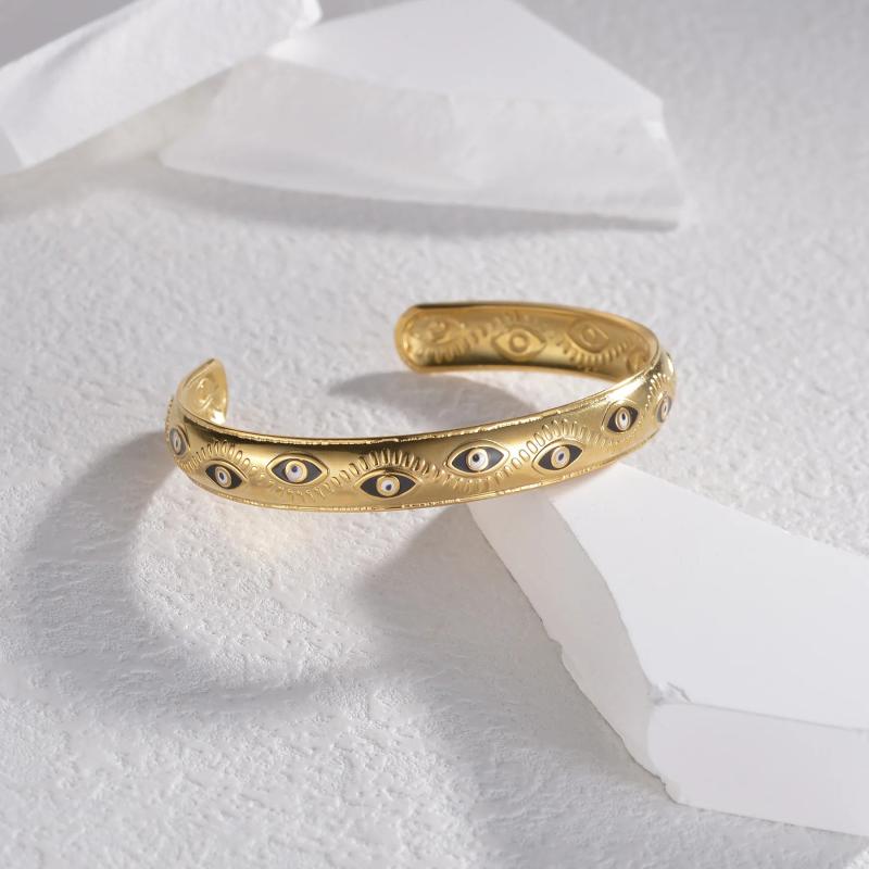 Ins Leaf Hollow Open Bracelet Stainless Steel Bangle