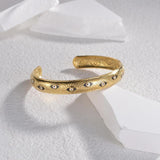 Ins Leaf Hollow Open Bracelet Stainless Steel Bangle