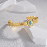 Ins Leaf Hollow Open Bracelet Stainless Steel Bangle