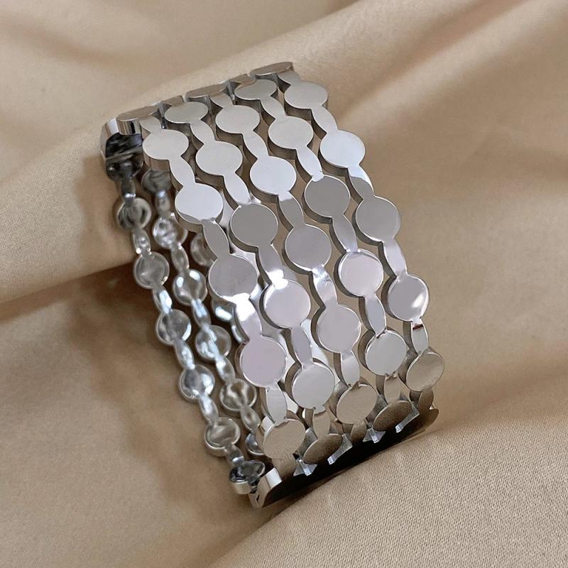 Multilayer Wide Bangles Bracelets Women Punk Jewelry