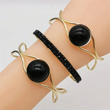 Gothic Double Layer Bracelet Punk Charm Cuff Bangles