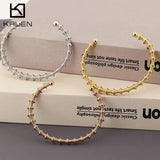 Twisted Wire Opening Bracelet for Men Women Hip Hop Personalized Hand Jewelry