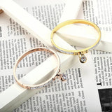 CZ Bangles Gold-Color Charm Lock Crystal Bracelets