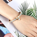 CZ Bangles Gold-Color Charm Lock Crystal Bracelets