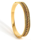 316L Stainless Steel Twisted Chain Charm Bracelet Wide Bangle
