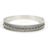 316L Stainless Steel Twisted Chain Charm Bracelet Wide Bangle