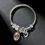 Heart Geometric Tree Charm Bracelet Crystal DIY Jewelry