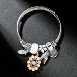 Heart Geometric Tree Charm Bracelet Crystal DIY Jewelry