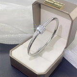 18K Plated Titanium Steel Rose Bracelet Crystal Charm Women Bridal Fine Jewelry