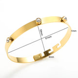 Adjustable Zircon Bangle for Women Stainless Steel Couple Party Charm