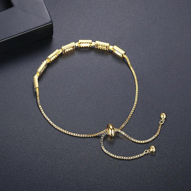 Adjustable Cuban Link Bangle Bracelet for Women