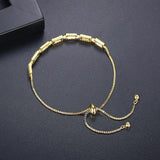 Adjustable Cuban Link Bangle Bracelet for Women