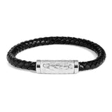 Stainless Steel Magnetic Leather Fitness Bracelet